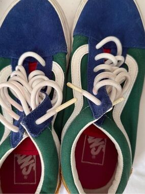 Vans Low-Top Sneakers in Green, Blue, White & Red